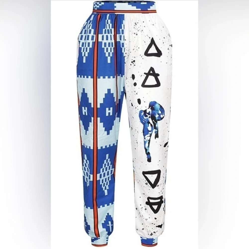Boho African Print Harem Pants with Pockets – Size Small